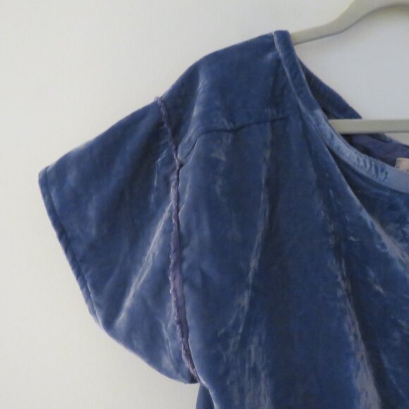 FREE PEOPLE WE THE FREE Cloud 9 Slouchy Top in Blue Velvet Boho Academia Size M - Picture 5 of 15